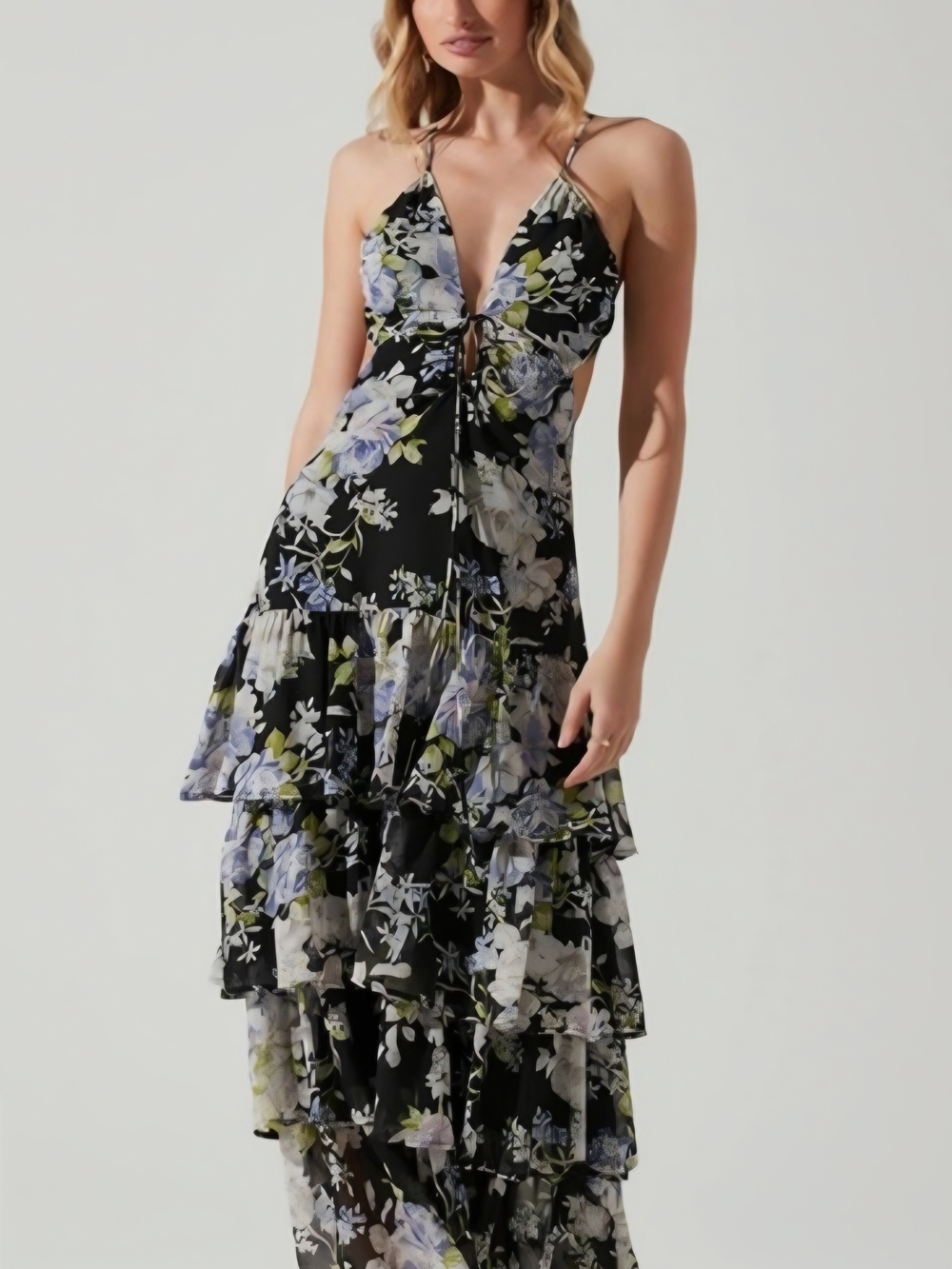 ASTR The Label Floral Tiered Maxi Dress